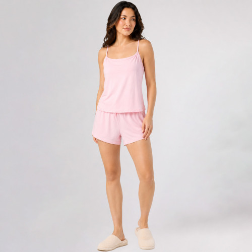 Custom Loungewear | Wholesale Women’s Soft Cami Top and Drawstring Shorts Loungewear Set supplier