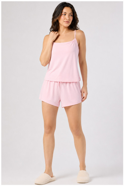 Custom Loungewear | Wholesale Women’s Soft Cami Top and Drawstring Shorts Loungewear Set supplier