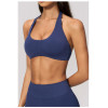 Custom Yoga bra|Wholesale Lycra seamless knit sports bra halter neck shockproof and breathable