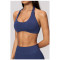 Custom Yoga bra|Wholesale Lycra seamless knit sports bra halter neck shockproof and breathable
