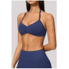 Custom Yoga bra|Wholesale Halter bra with seamless push-up straps for Pilates training