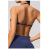 Custom Yoga bra|Wholesale Halter bra with seamless push-up straps for Pilates training