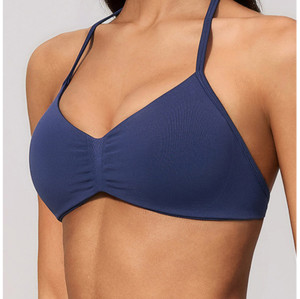 Custom Yoga bra|Wholesale Halter bra with seamless push-up straps for Pilates training