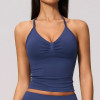 Custom Yoga Vest|Wholesale Seamless yoga vest with halter neck V-neck beautiful back quick-drying