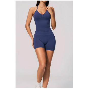 Custom Yoga Vest|Wholesale Seamless yoga vest with halter neck V-neck beautiful back quick-drying