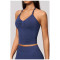 Custom Yoga Vest|Wholesale Seamless yoga vest with halter neck V-neck beautiful back quick-drying