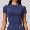 Custom yoga tops | Wholesale Seamless sports short-sleeved slimming quick-drying and highly elastic