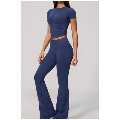 Custom yoga tops | Wholesale Seamless sports short-sleeved slimming quick-drying and highly elastic