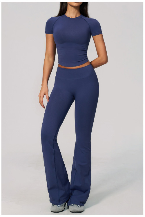 Custom yoga leggings|Wholesale Seamless flared leggings - tummy control high waist slimming