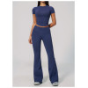 Custom Yoga Sets|Wholesale New women's fitness outfit set tight-fitting high-elasticity quick-dry