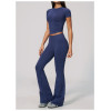 Custom Yoga Sets|Wholesale New women's fitness outfit set tight-fitting high-elasticity quick-dry