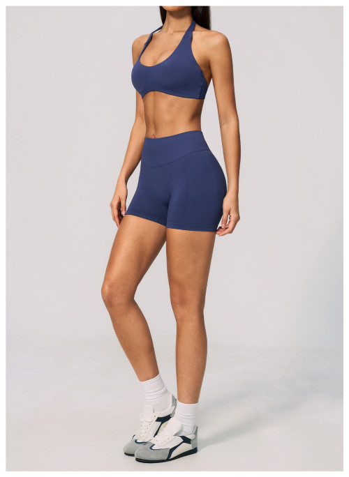 Custom Yoga Sets|Wholesale Seamless women's halter neck, high waist, and tummy control tracksuit
