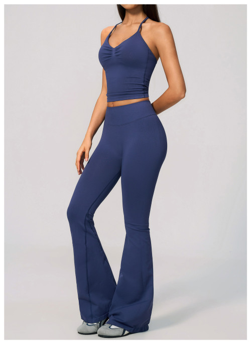 Custom Yoga Sets|Wholesale Seamless high-elastic yoga wear round neck short sleeves high waist