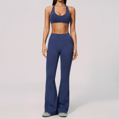 Custom Yoga Sets|Wholesale Seamless high-elastic yoga wear round neck short sleeves high waist