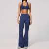 Custom Yoga Sets|Wholesale Seamless high-elastic yoga wear round neck short sleeves high waist