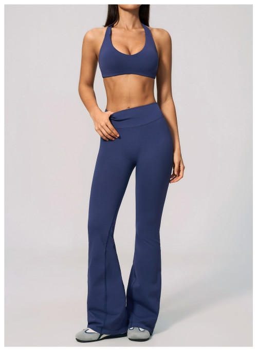 Custom Yoga Sets|Wholesale Seamless high-elastic yoga wear round neck short sleeves high waist