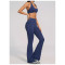 Custom Yoga Sets|Wholesale Seamless high-elastic yoga wear round neck short sleeves high waist