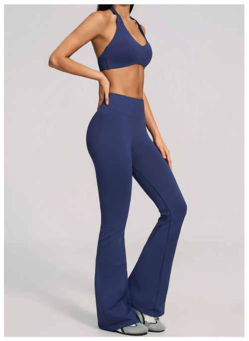 Custom Yoga Sets|Wholesale Seamless high-elastic yoga wear round neck short sleeves high waist