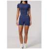 Custom Yoga Sets|Wholesale Seamless sportswear set with high elasticity round neck for tummy control