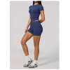 Custom Yoga Sets|Wholesale Seamless sportswear set with high elasticity round neck for tummy control