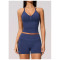 Custom Yoga Sets|Wholesale Seamless Lycra Set for Women Backless Halter Neck Vest High Elasticity