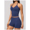 Custom Yoga Sets|Wholesale Seamless Lycra Set for Women Backless Halter Neck Vest High Elasticity