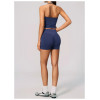 Custom Yoga Sets|Wholesale Seamless Lycra Set for Women Backless Halter Neck Vest High Elasticity