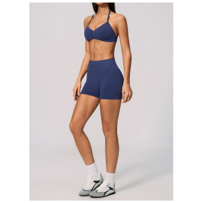 Custom Yoga Sets|Wholesale Lycra seamless yoga suit for women backless halter neck and quick-drying