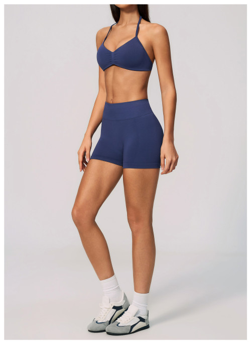 Custom Yoga Sets|Wholesale Lycra seamless yoga suit for women backless halter neck and quick-drying