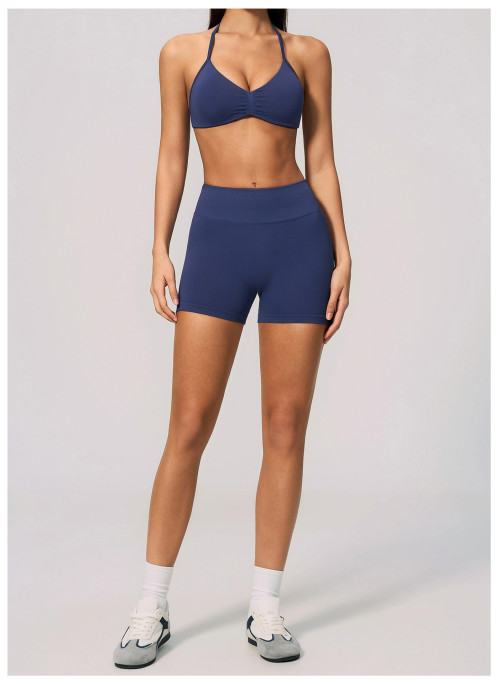 Custom Yoga Sets|Wholesale Lycra seamless yoga suit for women backless halter neck and quick-drying