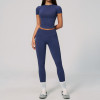 Custom Yoga Sets|Wholesale Lycra seamless yoga suit for women backless halter neck and quick-drying