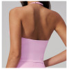 Custom Yoga Vest|Wholesale Halter-neck sports vest, backless shockproof running and fitness top