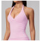 Custom Yoga Vest|Wholesale Seamless halter neck V-neck shockproof running top