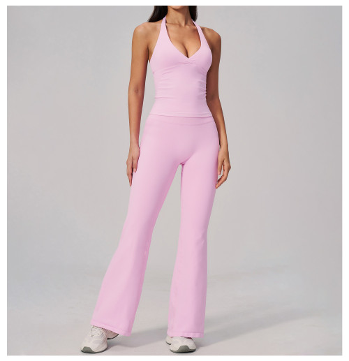 Custom Yoga Vest|Wholesale Seamless halter neck V-neck shockproof running top