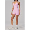 Custom Yoga Sets|Wholesale New women's yoga outfit set with halter neck and V-neck for outdoor use
