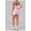 Custom Yoga Sets|Wholesale New women's yoga outfit set with halter neck and V-neck for outdoor use