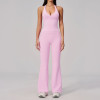 Custom Yoga Sets|Wholesale V-neck yoga suit set for women halter neck slim fit sportswear supplier