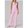 Custom Yoga Sets|Wholesale V-neck yoga suit set for women halter neck slim fit sportswear supplier