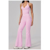 Custom Yoga Sets|Wholesale V-neck yoga suit set for women halter neck slim fit sportswear supplier