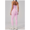 Custom Yoga Sets|Wholesale Seamless Peach Hip High Elastic Back Sports Yoga Set