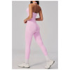 Custom Yoga Sets|Wholesale Seamless Peach Hip High Elastic Back Sports Yoga Set