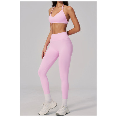 Custom Yoga Sets|Wholesale Seamless Yoga Set for Women Halter Neck Backless Quick-Drying Vendors