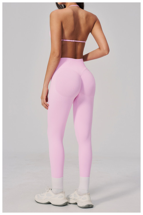 Custom Yoga Sets|Wholesale Seamless Yoga Set for Women Halter Neck Backless Quick-Drying Vendors