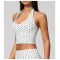 Custom Yoga Vest|Wholesale New polka dot halter top, deep V-neck, backless, suitable for fitness