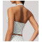 Custom Yoga Vest|Wholesale New polka dot halter top, deep V-neck, backless, suitable for fitness