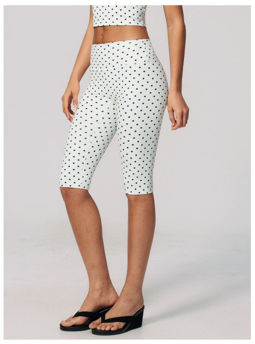 Custom yoga leggings|Wholesale New polyester/spandex printed mid-length shorts, high-waisted