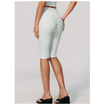 Custom yoga leggings|Wholesale New polyester/spandex printed mid-length shorts, high-waisted