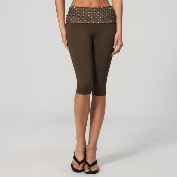 Custom yoga leggings|Wholesale Yoga shorts with folded waistband outdoor running polka dot sports