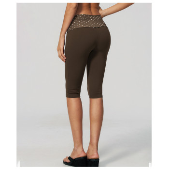 Custom yoga leggings|Wholesale Yoga shorts with folded waistband outdoor running polka dot sports