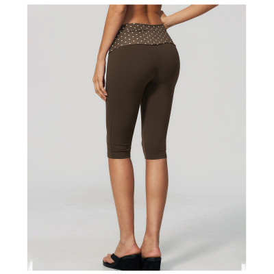 Custom yoga leggings|Wholesale Yoga shorts with folded waistband outdoor running polka dot sports